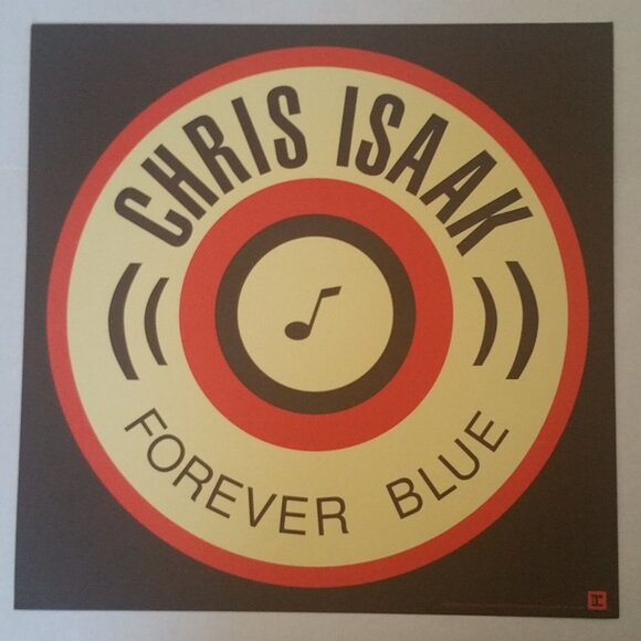 CHRIS ISAAK POSTER Forever Blue Record Cover RETAIL Flat Double Sided 1995 NM - Picture 2 of 2